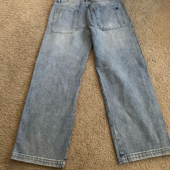 DELIA’S NWT Light WASH DENIM JEANS CHECKERBOARD TRIM OUTER LEG SIDES HALLOWEEN - Picture 8 of 9